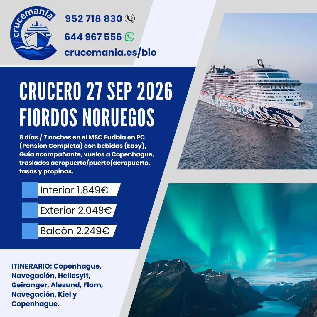 Crucero Fiordos (27/09/26)