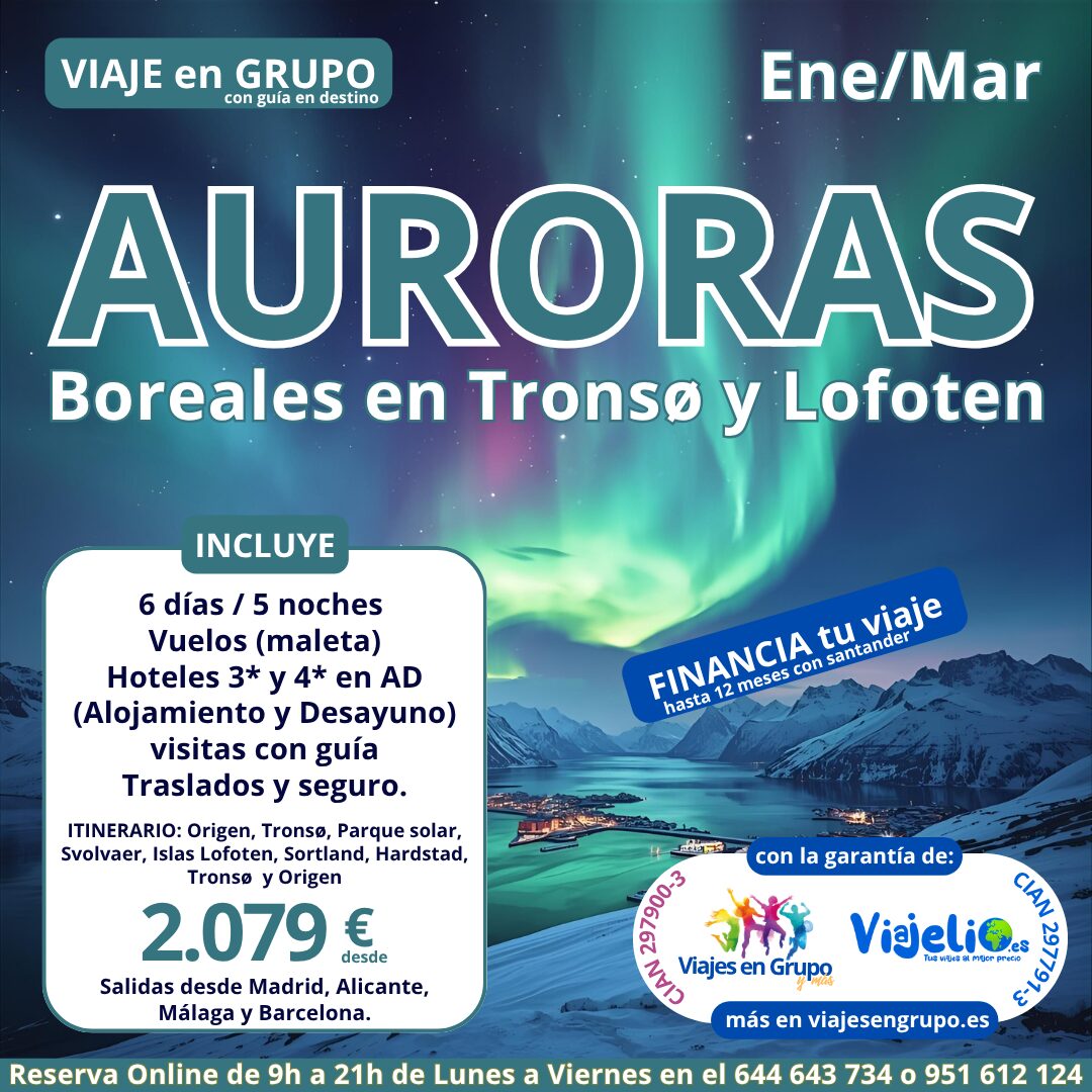 Noruega: Auroras Boreales en Tromsø y las Islas Lofoten (Ene/mar)