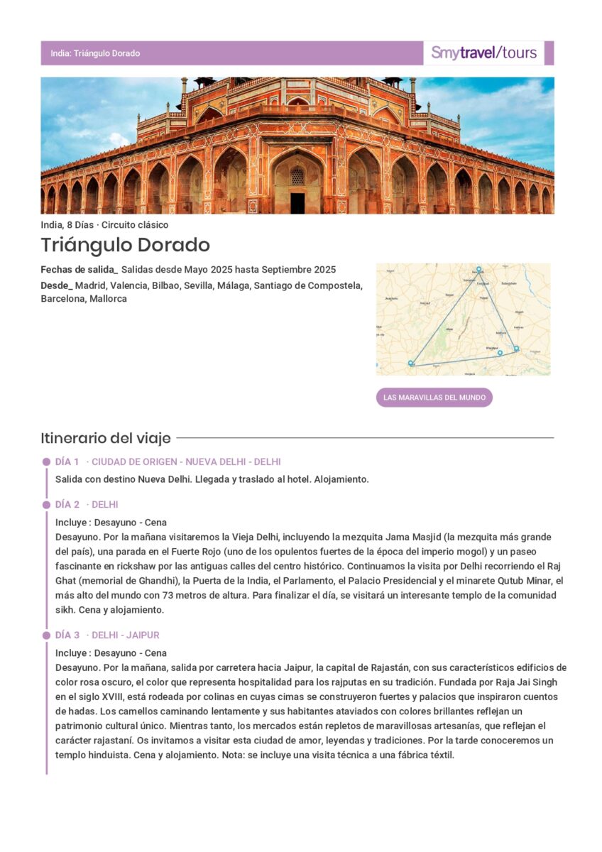 India Triangulo Dorado May/Sep (8D/7N)